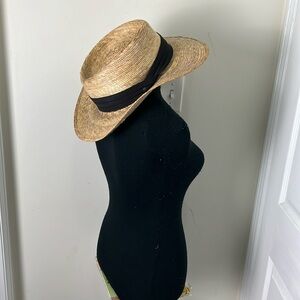 Vintage Boho Bali Wide Brim Straw Hat Size OS